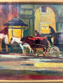 Dipinto Olio su Tela di Paesaggio Urbano di Renato Natali Anni 60