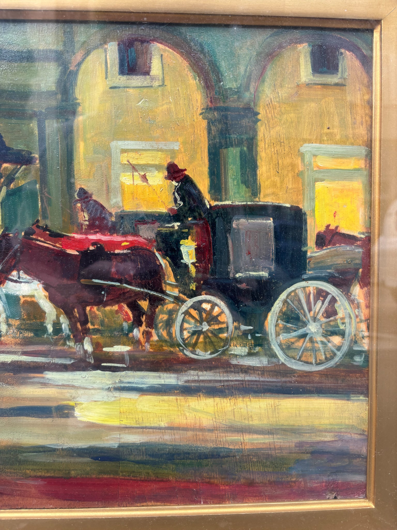 Oil Painting on Canvas of an Urban Landscape by Renato Natali from the 1960s