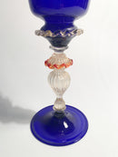 Bicchiere da Collezione in Vetro di Murano Blu e Oro Anni 50