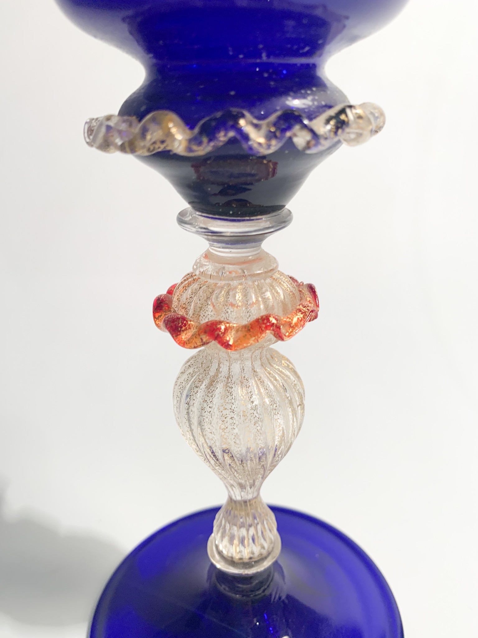 Collector's Glass in Blue and Gold Murano Glass from the 1950s