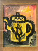 Oil Painting on Canvas of Still Life with Coffee Pot by Gustavo Boldrini 70s