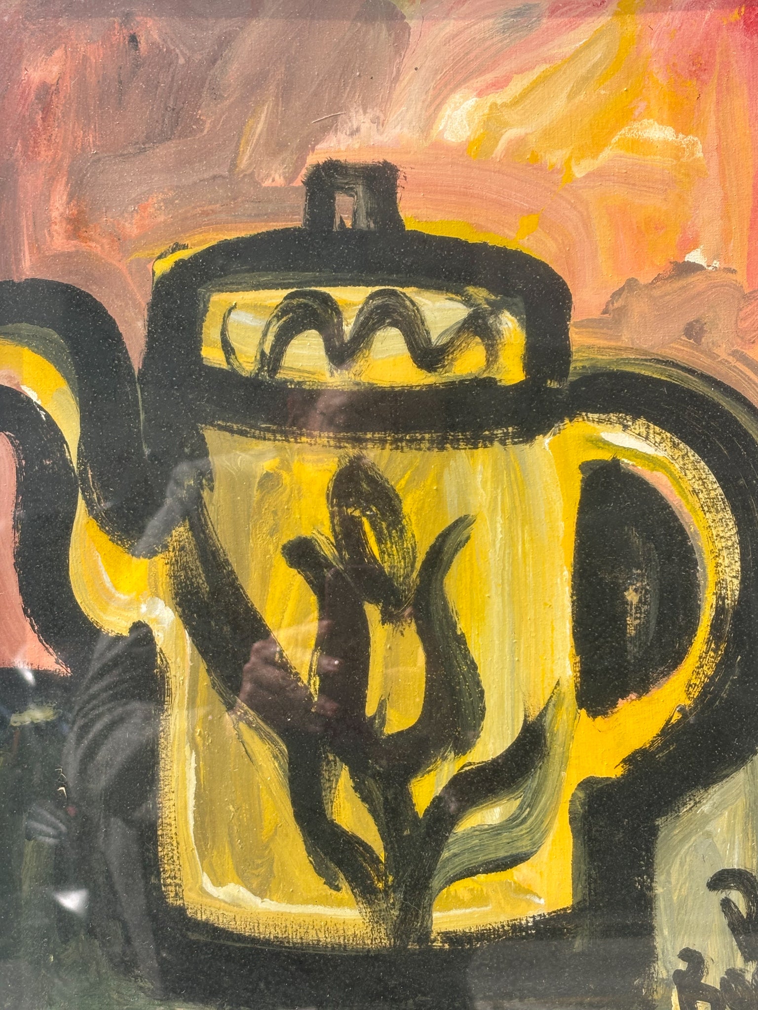 Oil Painting on Canvas of Still Life with Coffee Pot by Gustavo Boldrini 70s