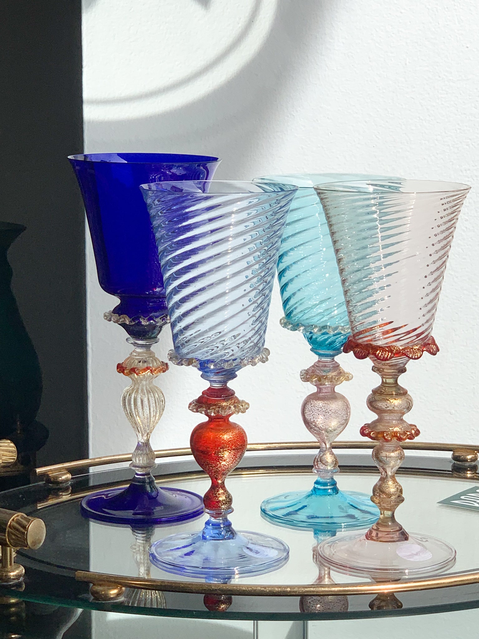 Collector's Glass in Blue and Gold Murano Glass from the 1950s