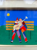 Dipinto Olio su Tavola di Arlecchino di Walter Pozzi Anni 70