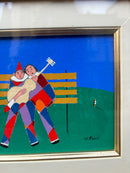 Dipinto Olio su Tavola di Arlecchino di Walter Pozzi Anni 70