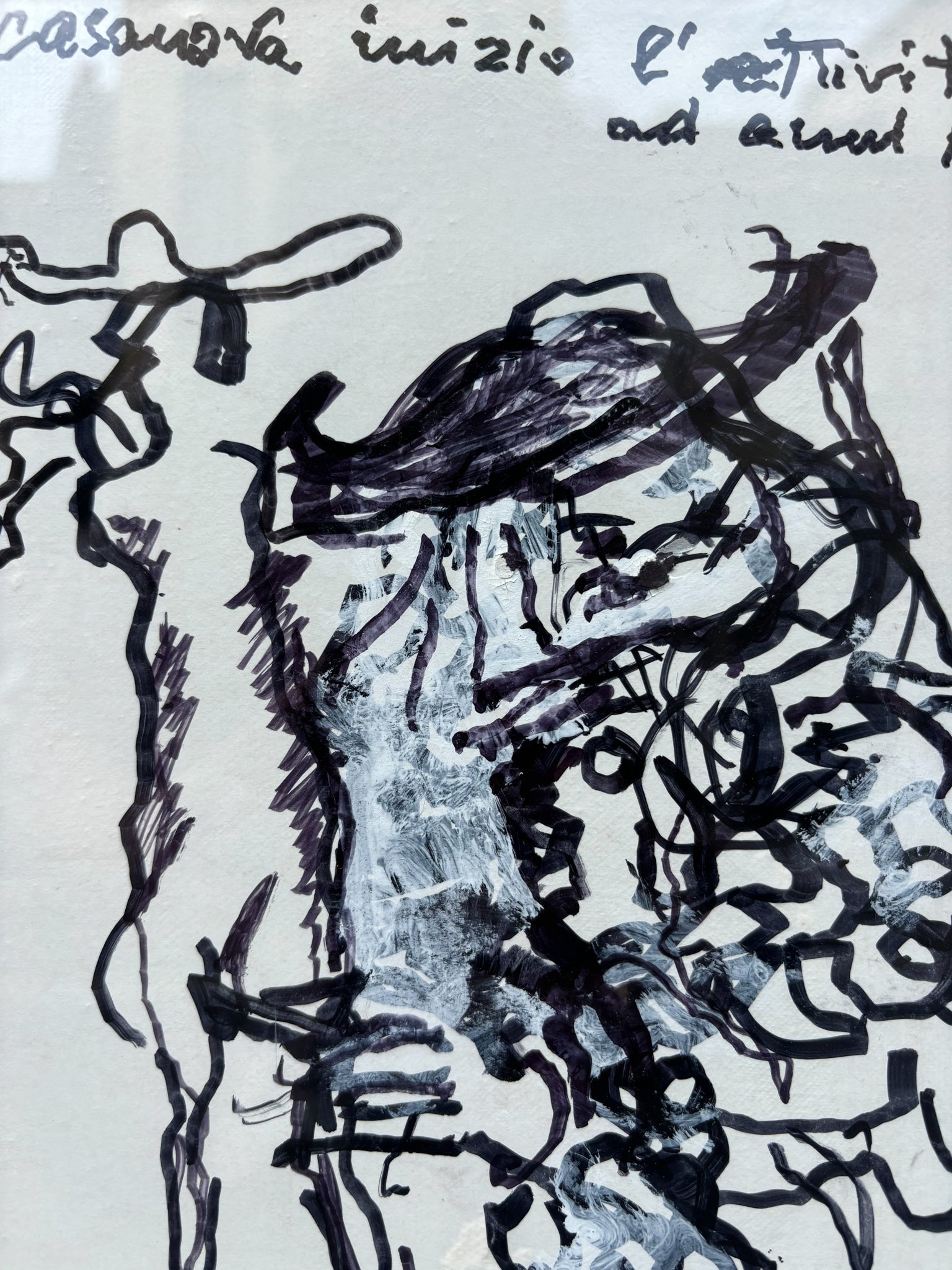 Mixed Technique on Framed Paper by Luciano Minguzzi, 1970s