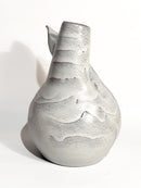 Vaso Astratto in Gres Smaltato Grigio Anni 60