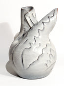 Vaso Astratto in Gres Smaltato Grigio Anni 60