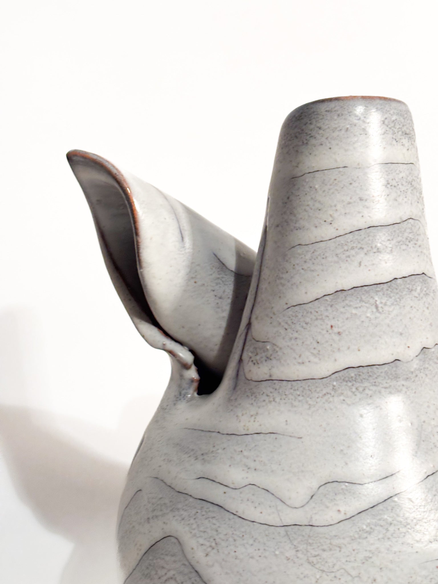 Vaso Astratto in Gres Smaltato Grigio Anni 60