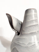 Vaso Astratto in Gres Smaltato Grigio Anni 60