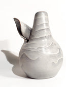 Vaso Astratto in Gres Smaltato Grigio Anni 60