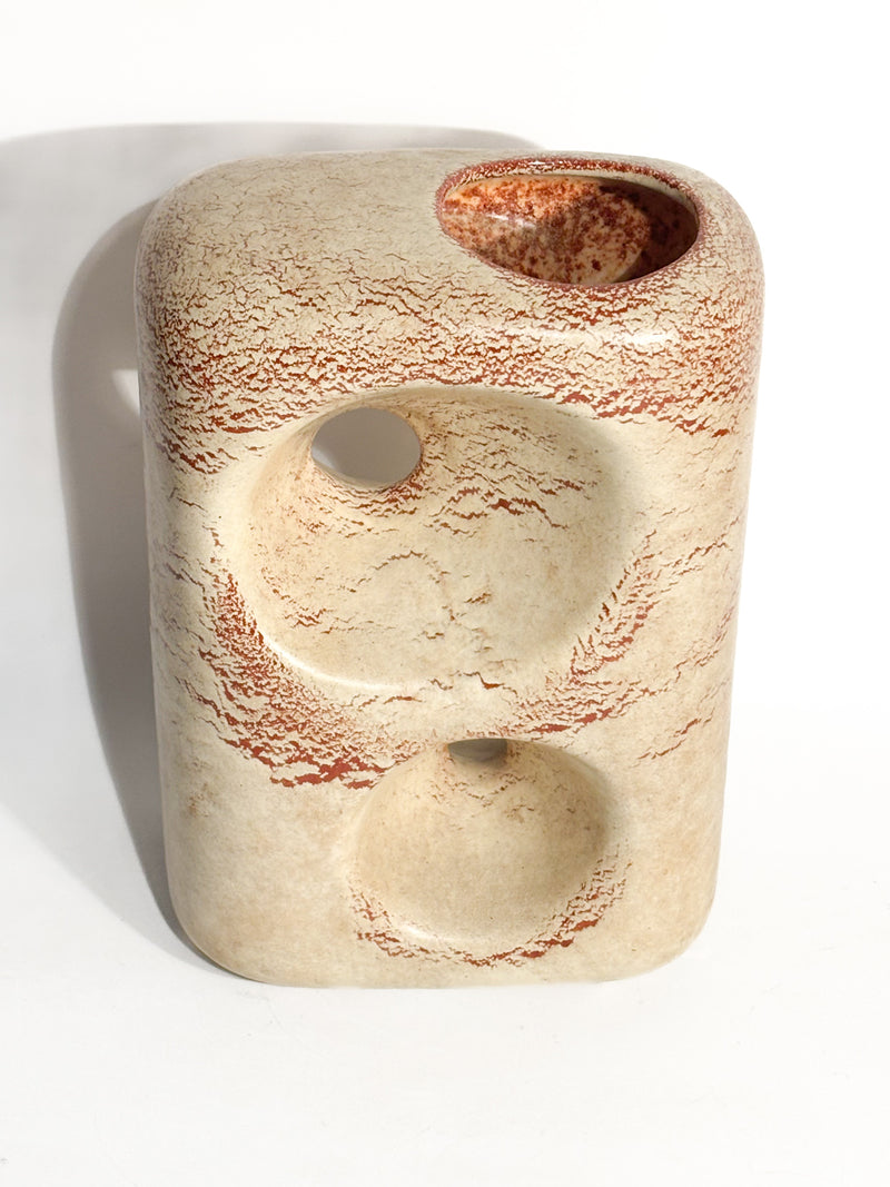 Vaso a Forma Astratta con Doppio Buco Anni 60