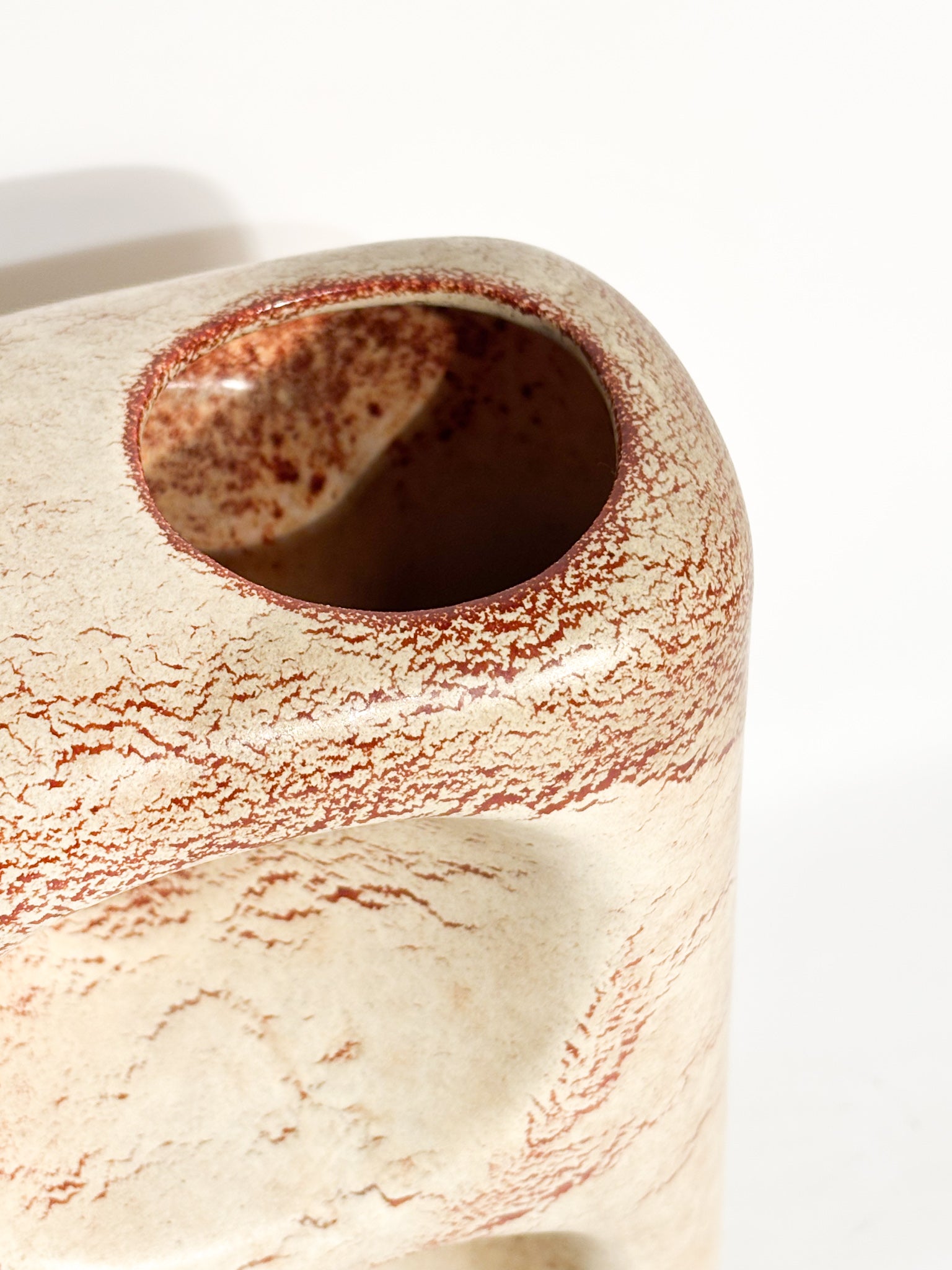 Vaso a Forma Astratta con Doppio Buco Anni 60