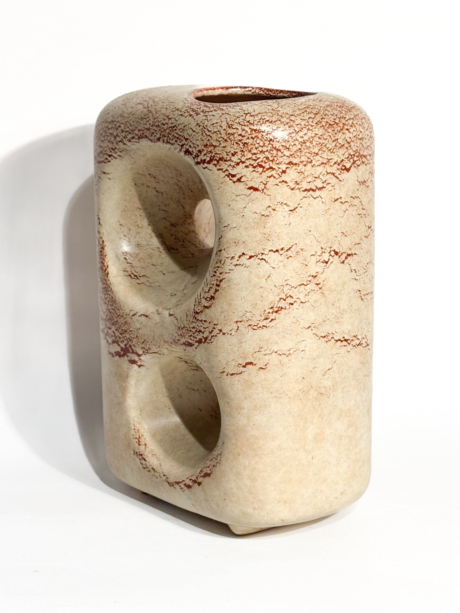 Vaso a Forma Astratta con Doppio Buco Anni 60