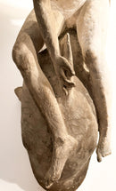 Art Nouveau Plaster Sculpture of a Female Nude on a Whale from the Early Twentieth Century