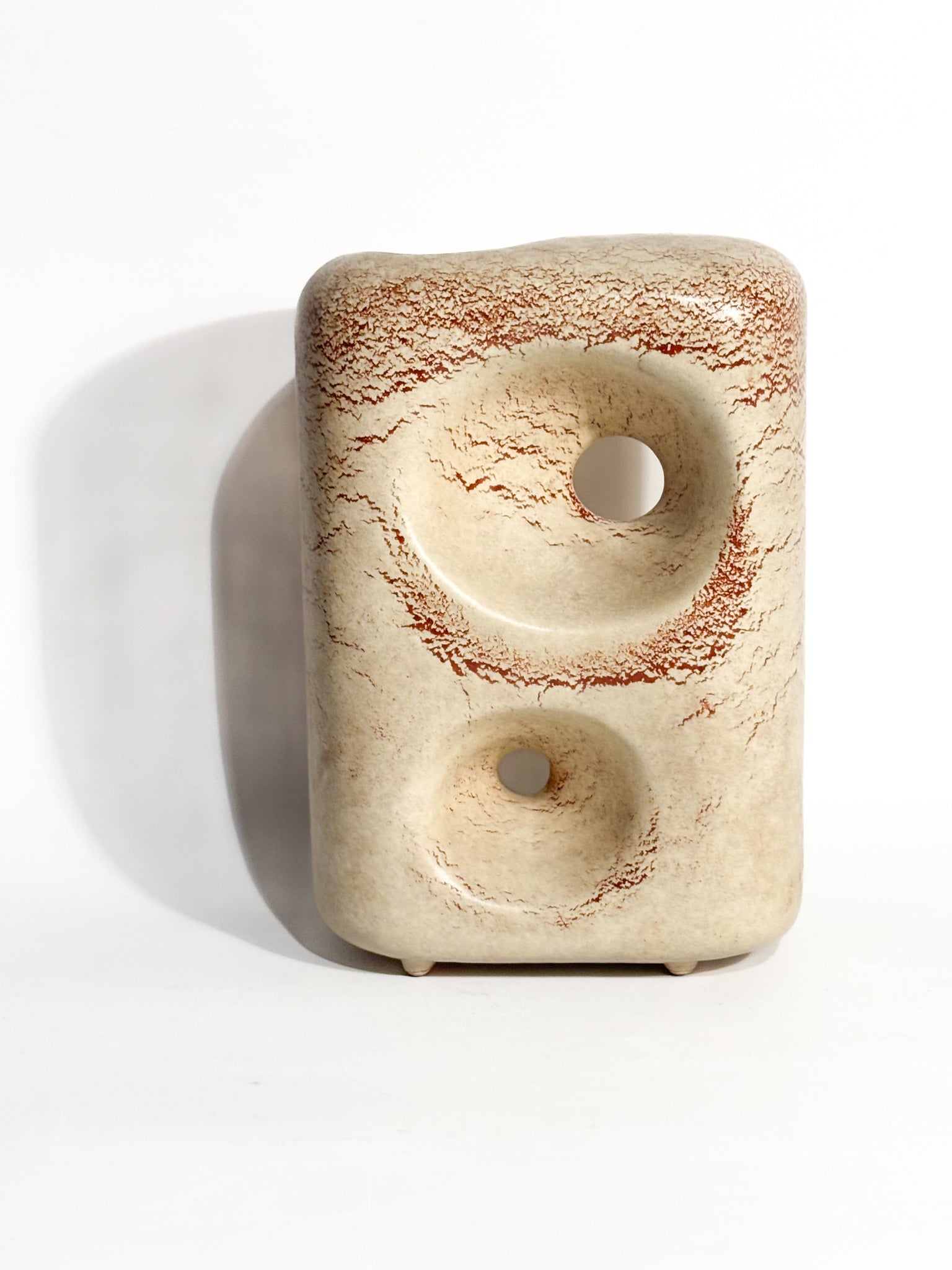 Vaso a Forma Astratta con Doppio Buco Anni 60