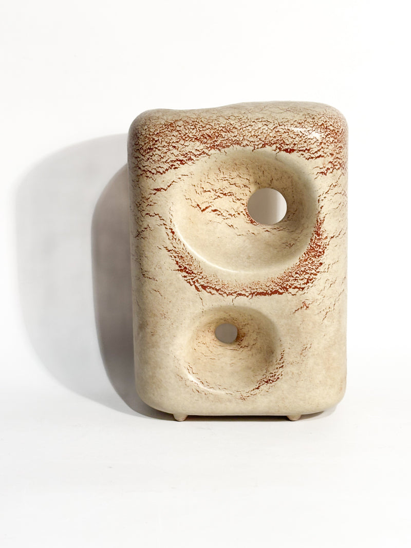 Vaso a Forma Astratta con Doppio Buco Anni 60