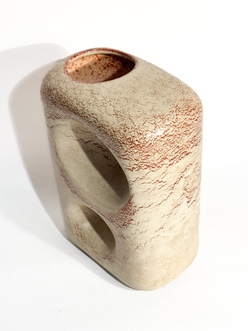 Vaso a Forma Astratta con Doppio Buco Anni 60