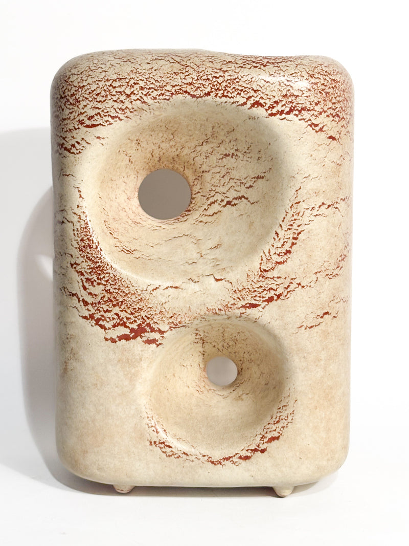 Vaso a Forma Astratta con Doppio Buco Anni 60