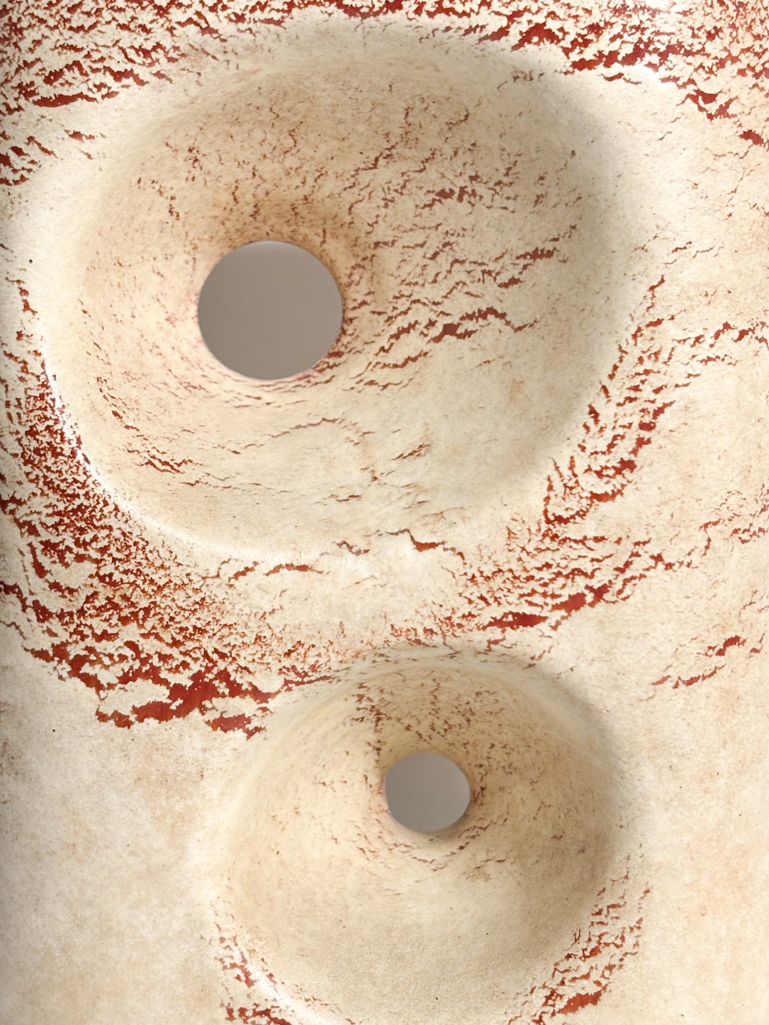 Vaso a Forma Astratta con Doppio Buco Anni 60