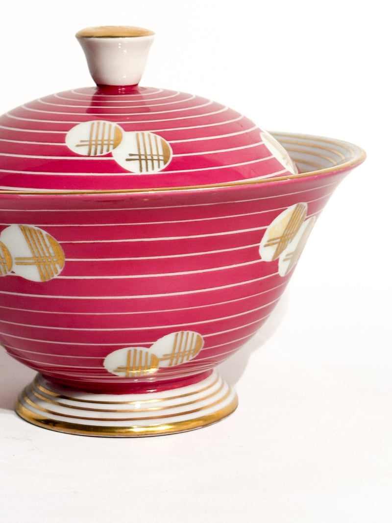 Potiche Decò in Porcellana Arzberg Dipinta a Mano Anni 30