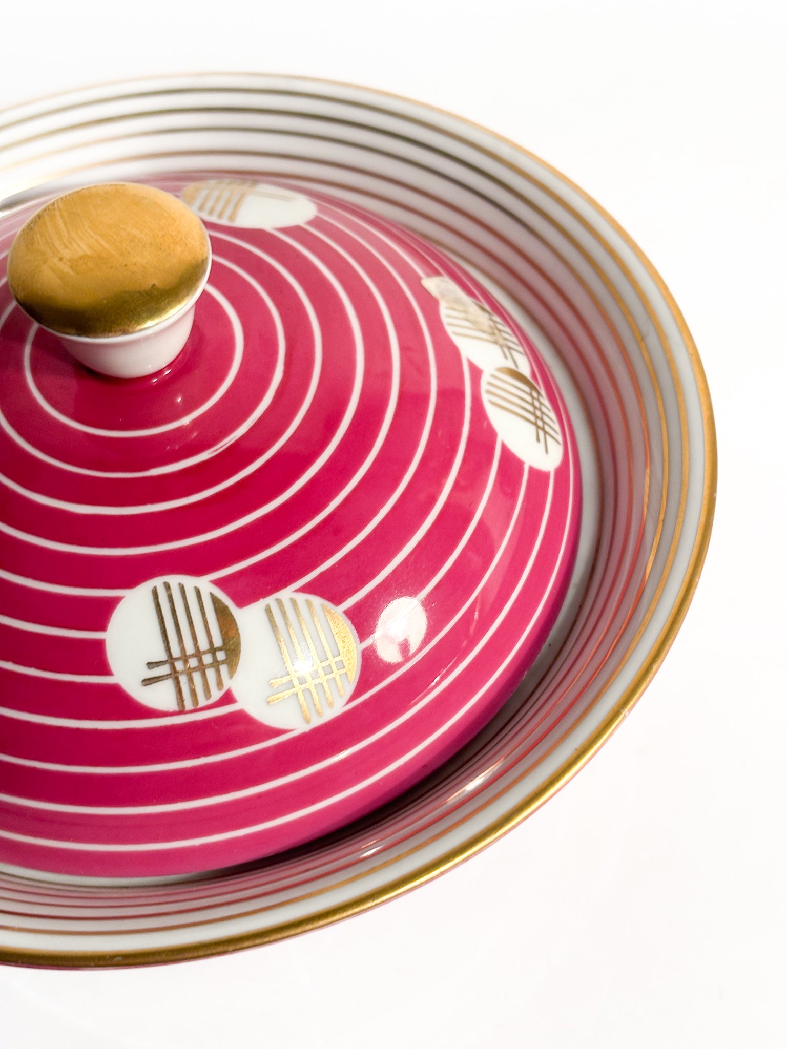 Potiche Decò in Porcellana Arzberg Dipinta a Mano Anni 30