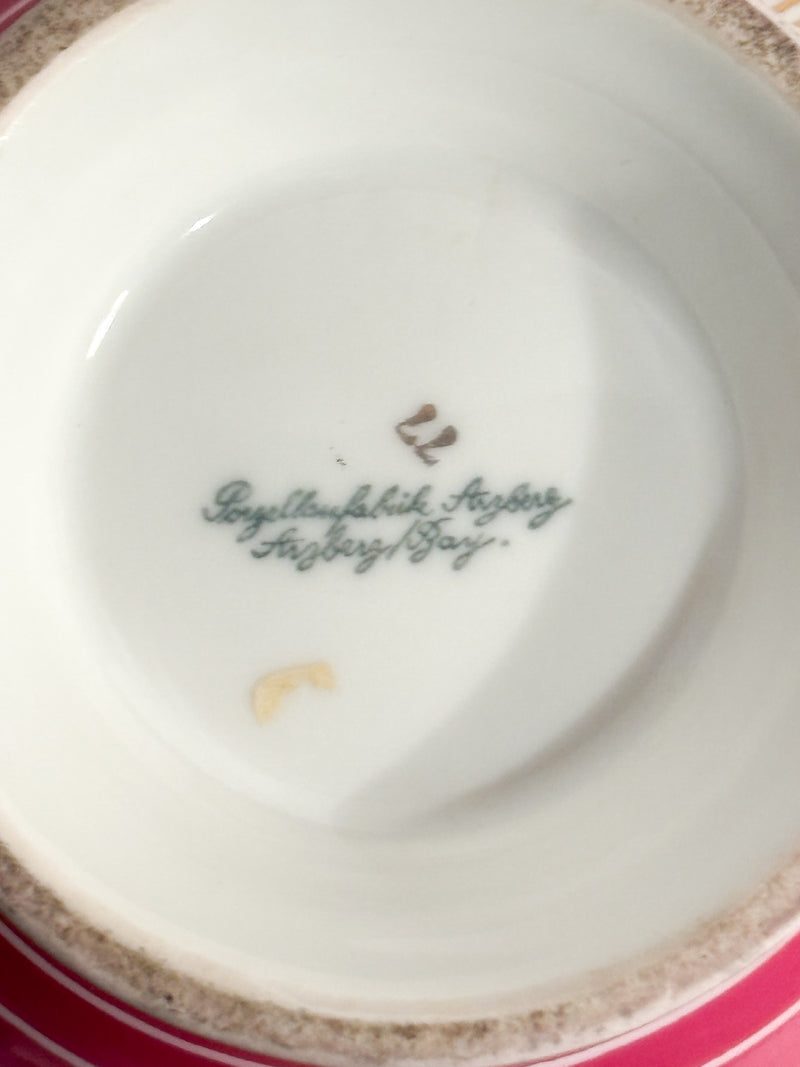 Potiche Decò in Porcellana Arzberg Dipinta a Mano Anni 30