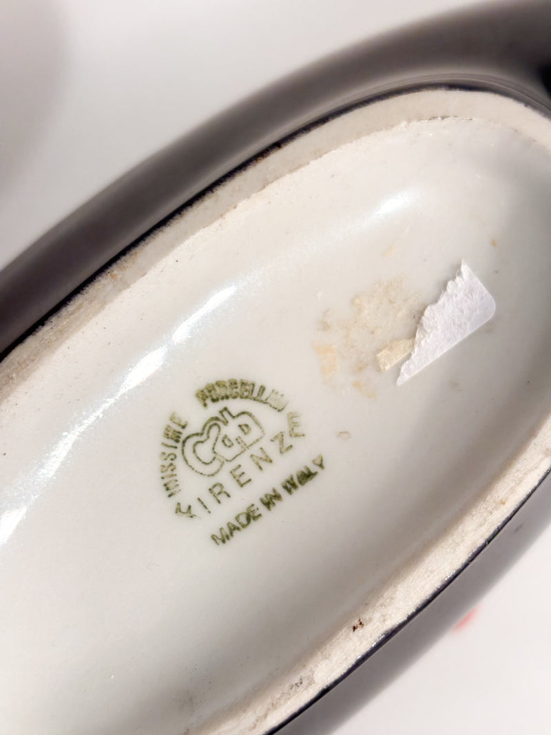 Vaso in Porcellana Dipinta a mano di C.A.B. Firenze Anni 60