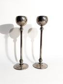 Coppia di Candelieri in Metallo Argentato Anni 60