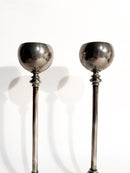 Coppia di Candelieri in Metallo Argentato Anni 60