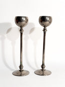 Coppia di Candelieri in Metallo Argentato Anni 60