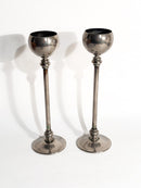 Coppia di Candelieri in Metallo Argentato Anni 60