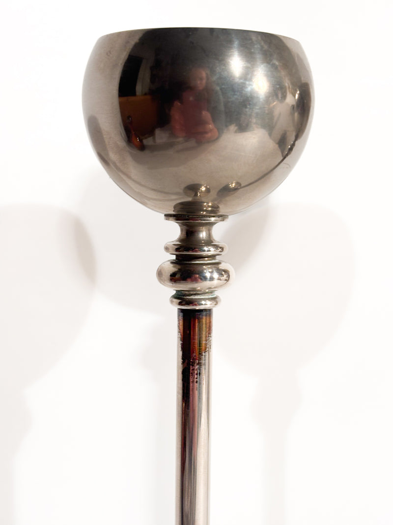 Coppia di Candelieri in Metallo Argentato Anni 60