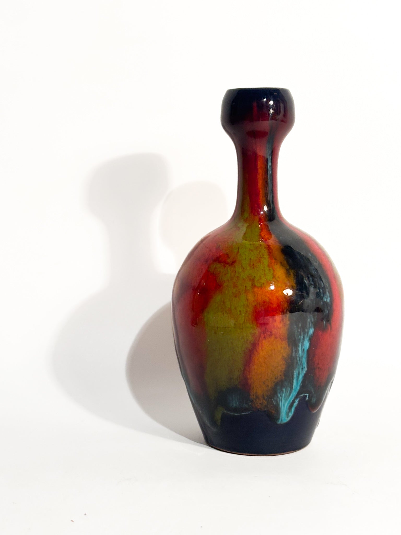 Vasetto in Terracotta Smaltata di Giovanni Poggi per Ceramiche San Giorgio Albissola Anni 70