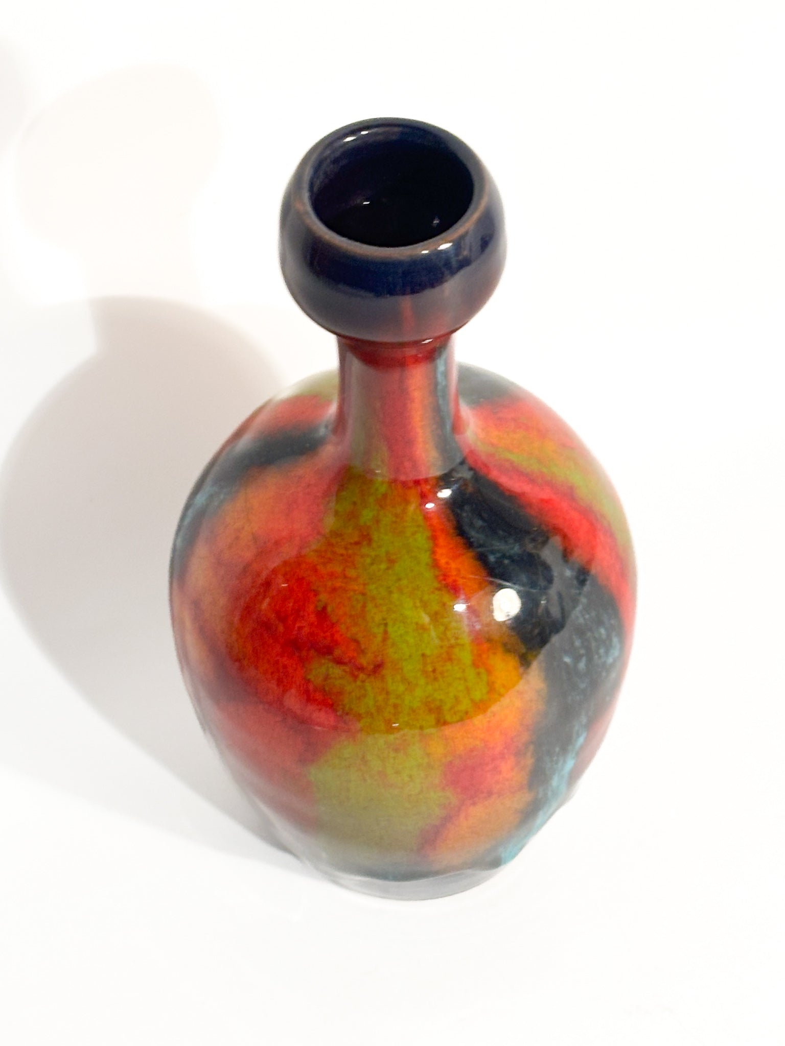Vasetto in Terracotta Smaltata di Giovanni Poggi per Ceramiche San Giorgio Albissola Anni 70