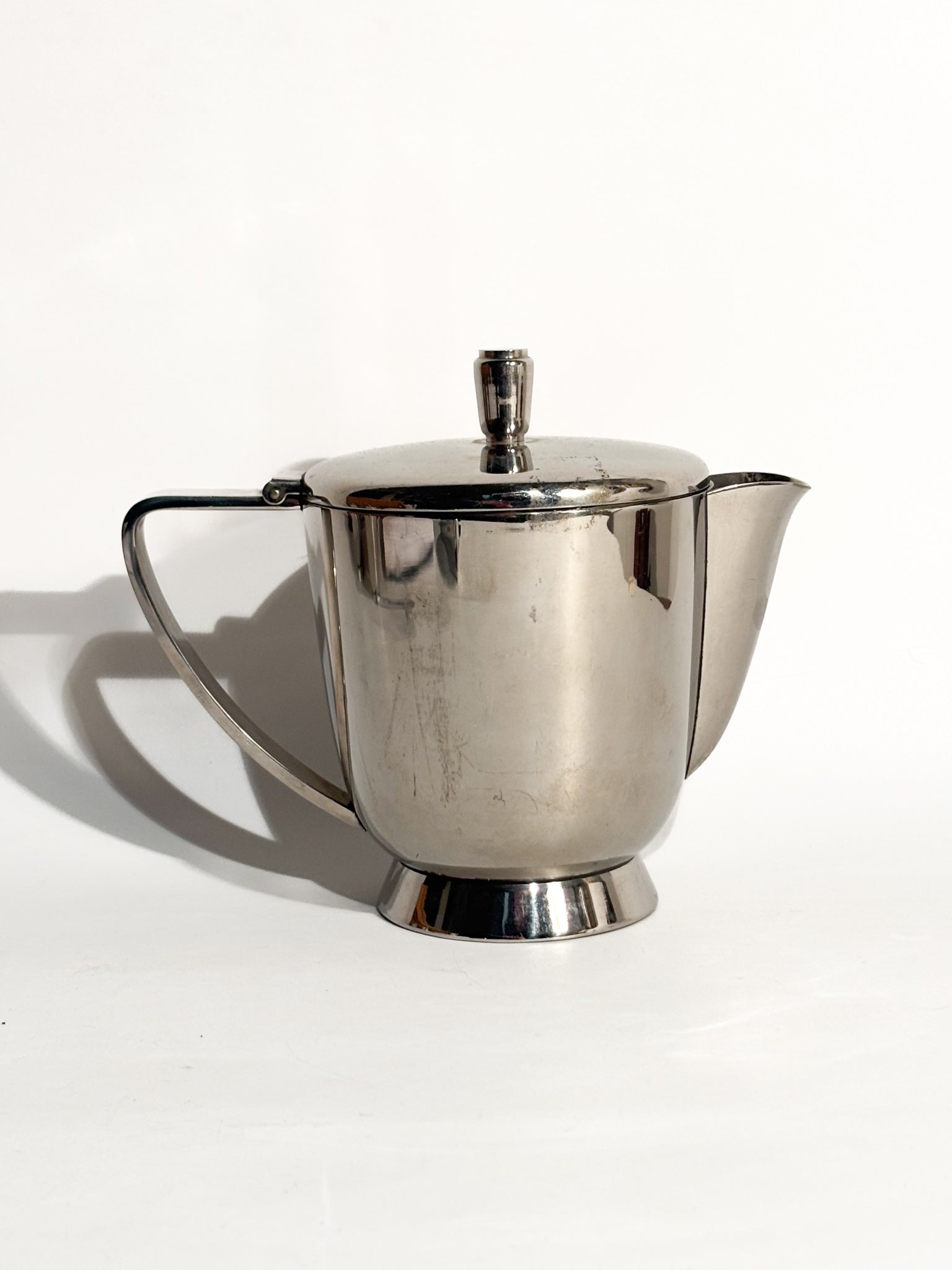 Lattiera e Teiera in Alpacca Argentata di Gio Ponti per Fratelli Calderoni Anni 50