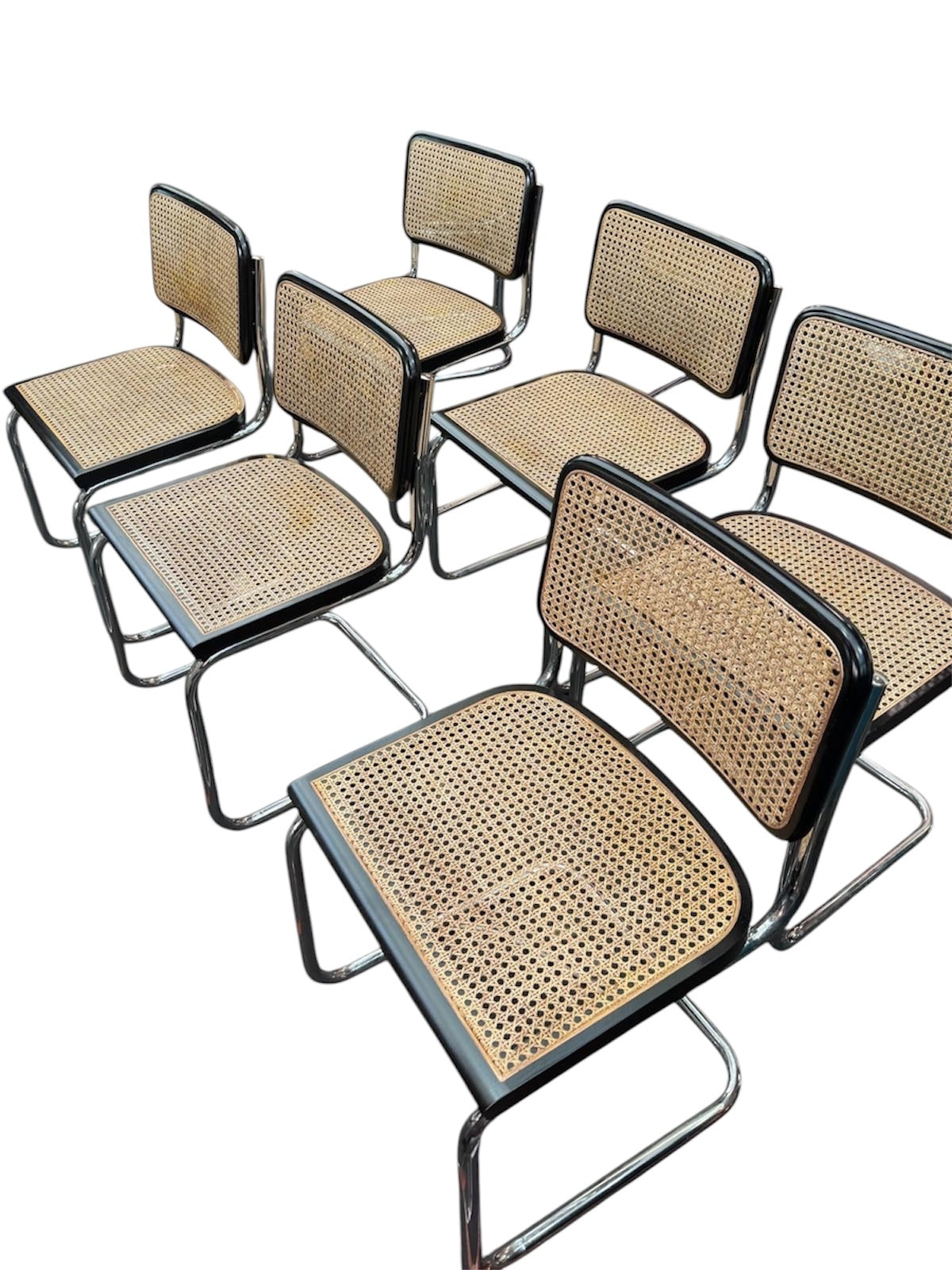 Set of 6 'Cesca' Chairs Designed by Marcel Breuer for Gavina 1960s