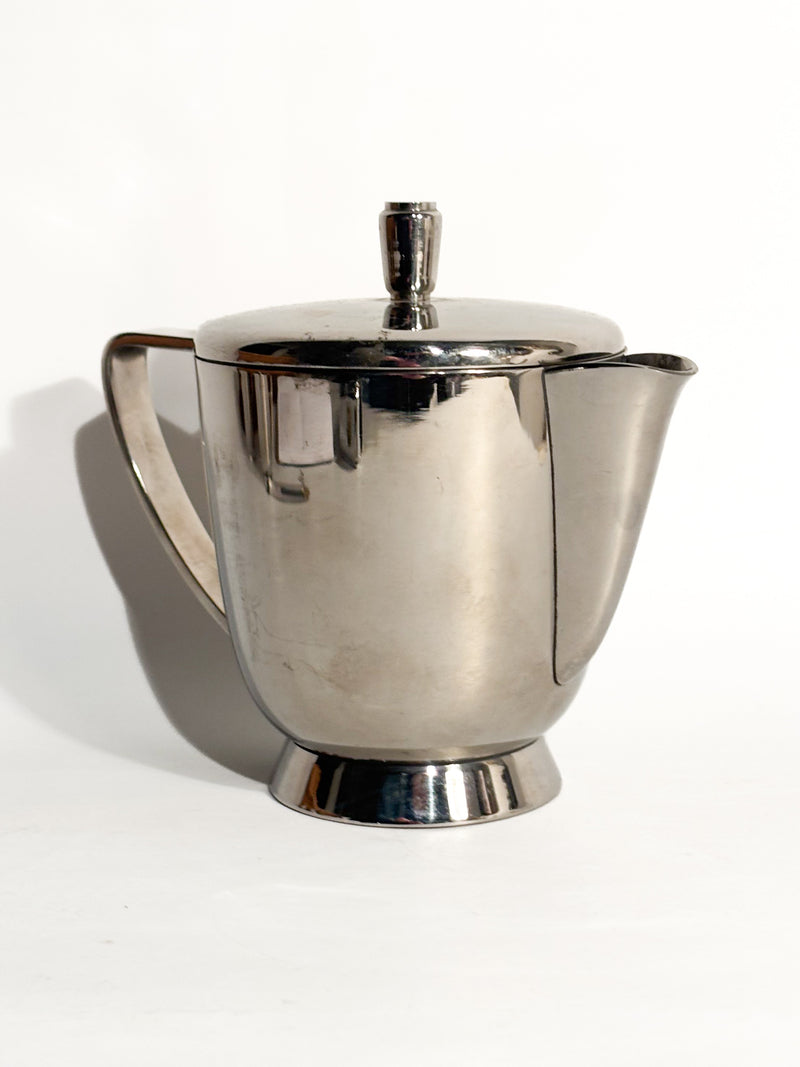 Lattiera e Teiera in Alpacca Argentata di Gio Ponti per Fratelli Calderoni Anni 50