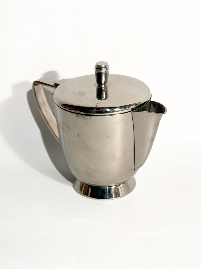 Lattiera e Teiera in Alpacca Argentata di Gio Ponti per Fratelli Calderoni Anni 50