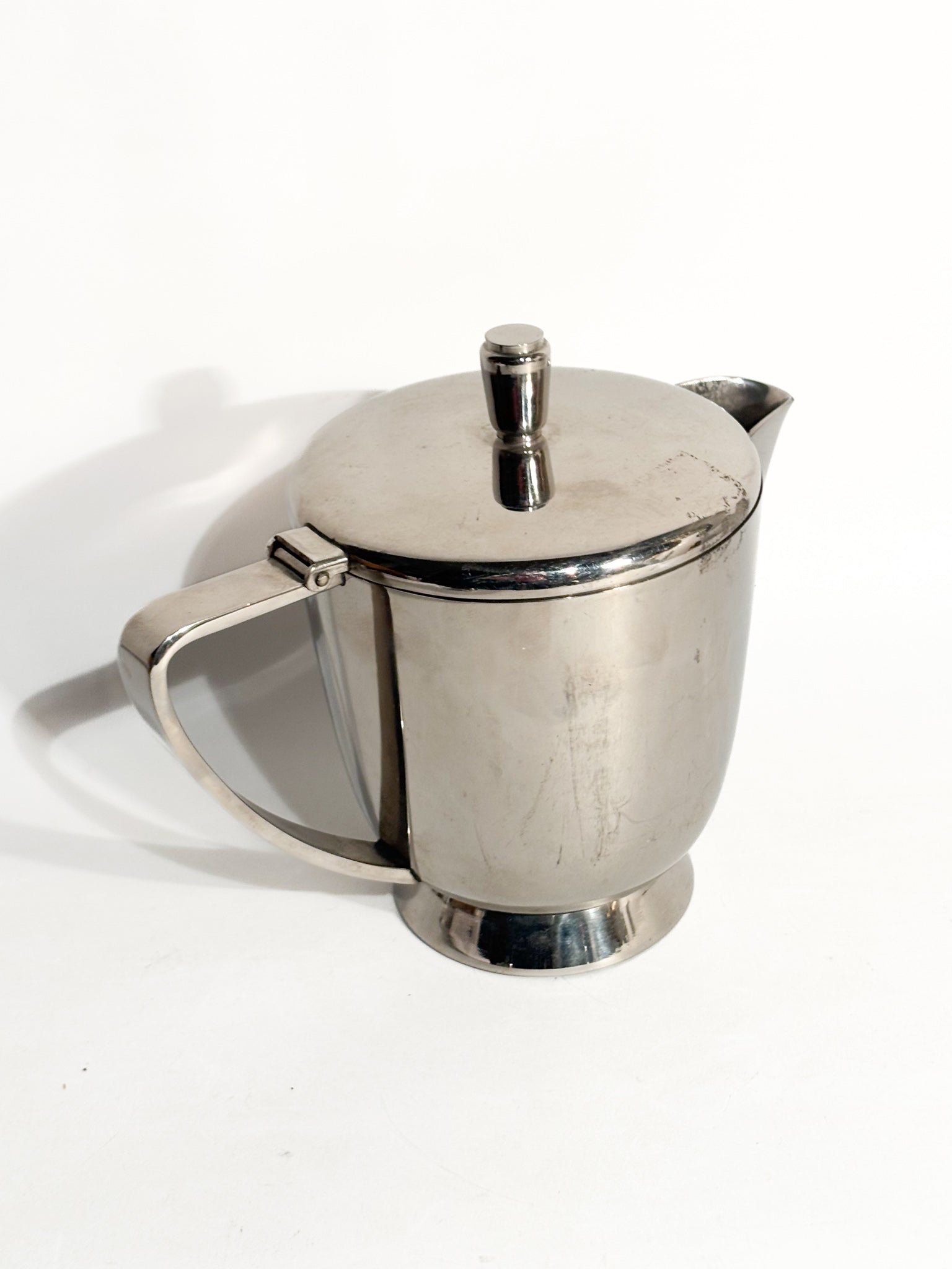 Lattiera e Teiera in Alpacca Argentata di Gio Ponti per Fratelli Calderoni Anni 50