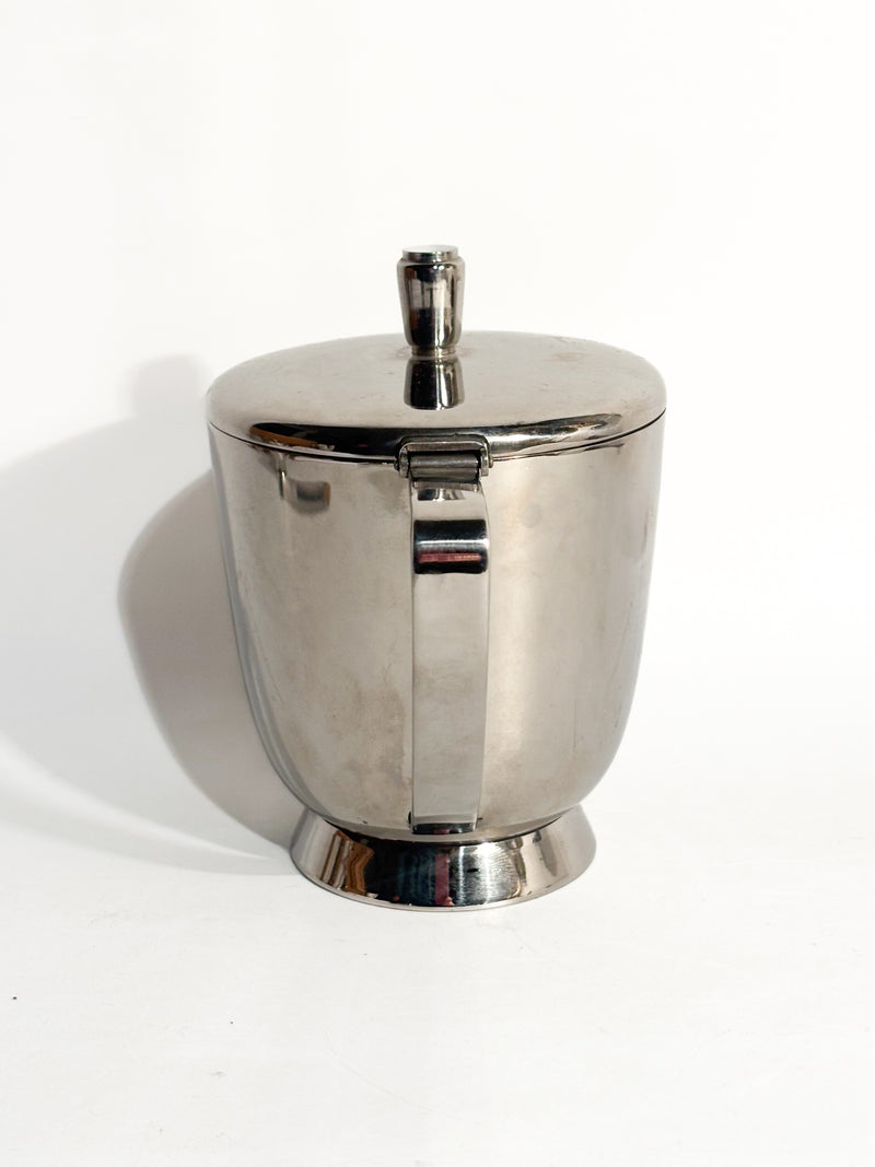 Lattiera e Teiera in Alpacca Argentata di Gio Ponti per Fratelli Calderoni Anni 50