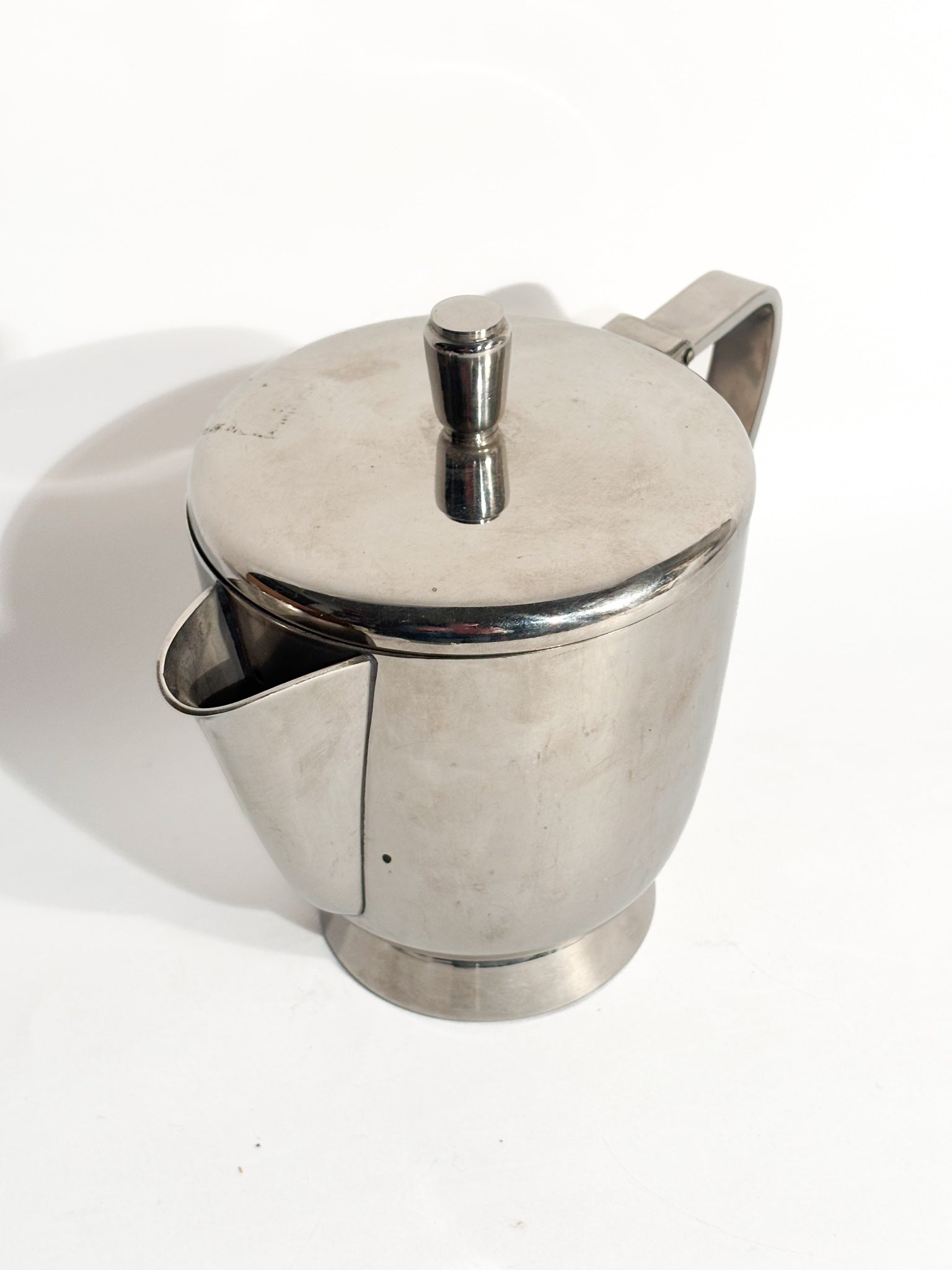 Lattiera e Teiera in Alpacca Argentata di Gio Ponti per Fratelli Calderoni Anni 50