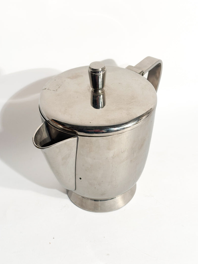 Lattiera e Teiera in Alpacca Argentata di Gio Ponti per Fratelli Calderoni Anni 50