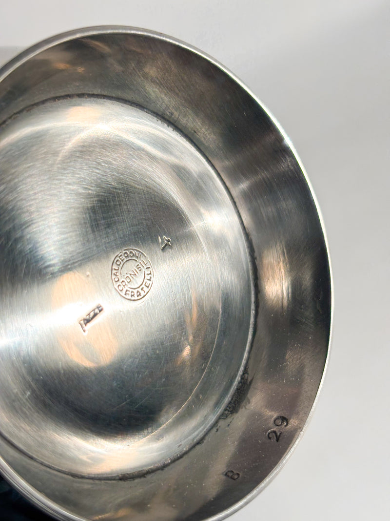 Lattiera e Teiera in Alpacca Argentata di Gio Ponti per Fratelli Calderoni Anni 50