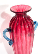 Vaso in Vetro di Murano Soffiato Rosa e Azzurro Anni 60