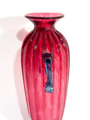 Vaso in Vetro di Murano Soffiato Rosa e Azzurro Anni 60