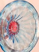 Vaso in Vetro di Murano Soffiato Rosa e Azzurro Anni 60