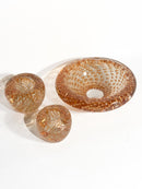 Posacenere e Portacandele in Vetro di Murano Dorato Anni 60