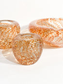 Posacenere e Portacandele in Vetro di Murano Dorato Anni 60