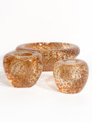 Posacenere e Portacandele in Vetro di Murano Dorato Anni 60